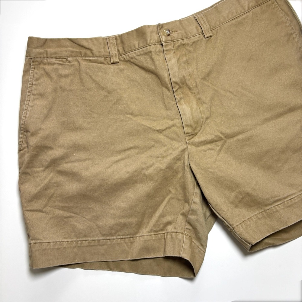 Polo Ralph Lauren Classic Chino Shorts Men 38 Flat Front Tan Khaki Cotton Casual
